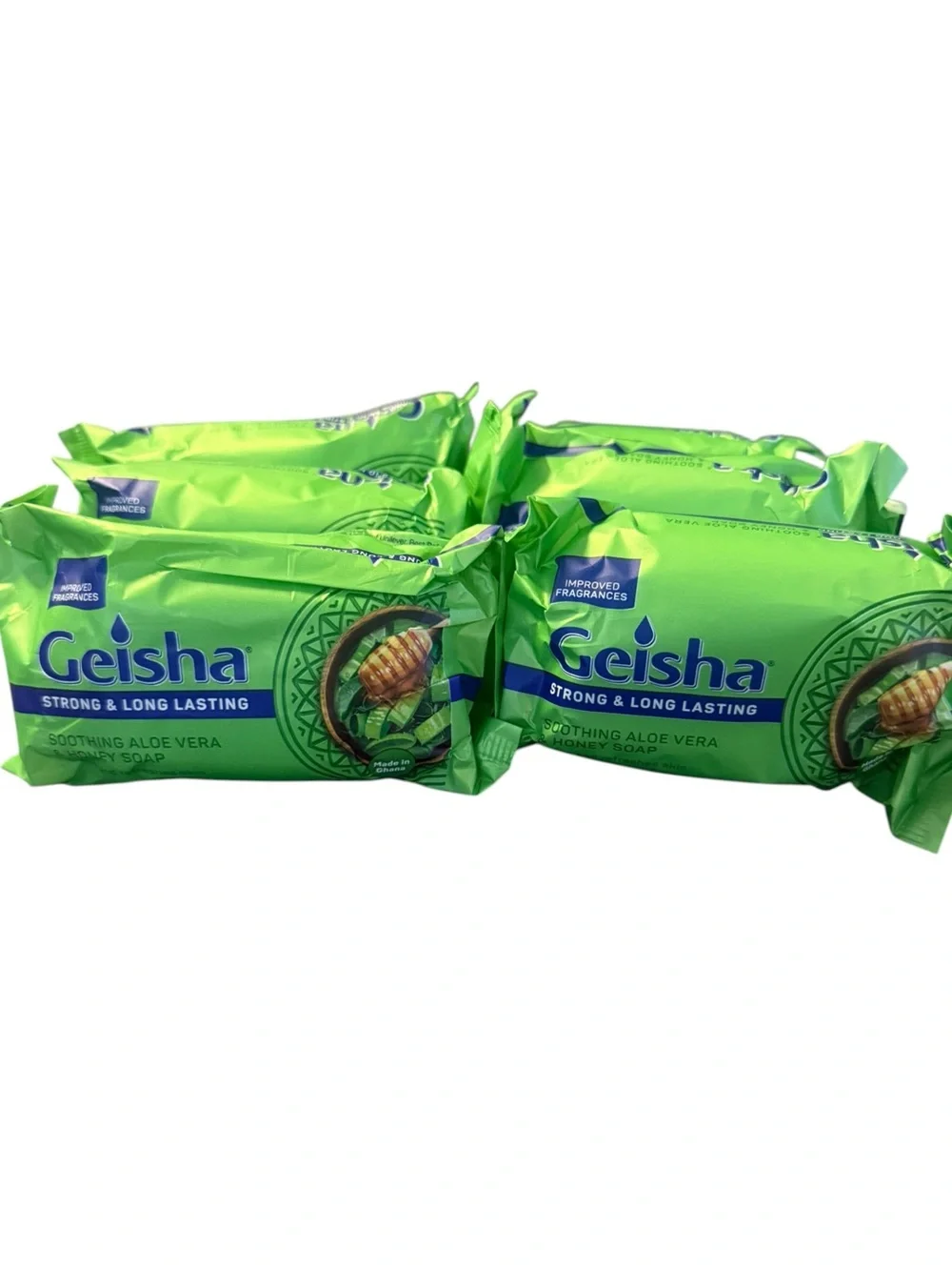 Geisha Aloe Vera & Honey Soap Bar - Green Packaging- (6pcs)